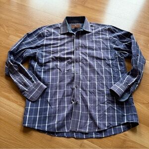 James Tattersall London men’s button down shirt light and dark size large